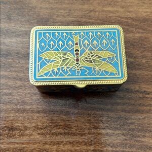 Dragonfly Decorative Box in Blue and Gold